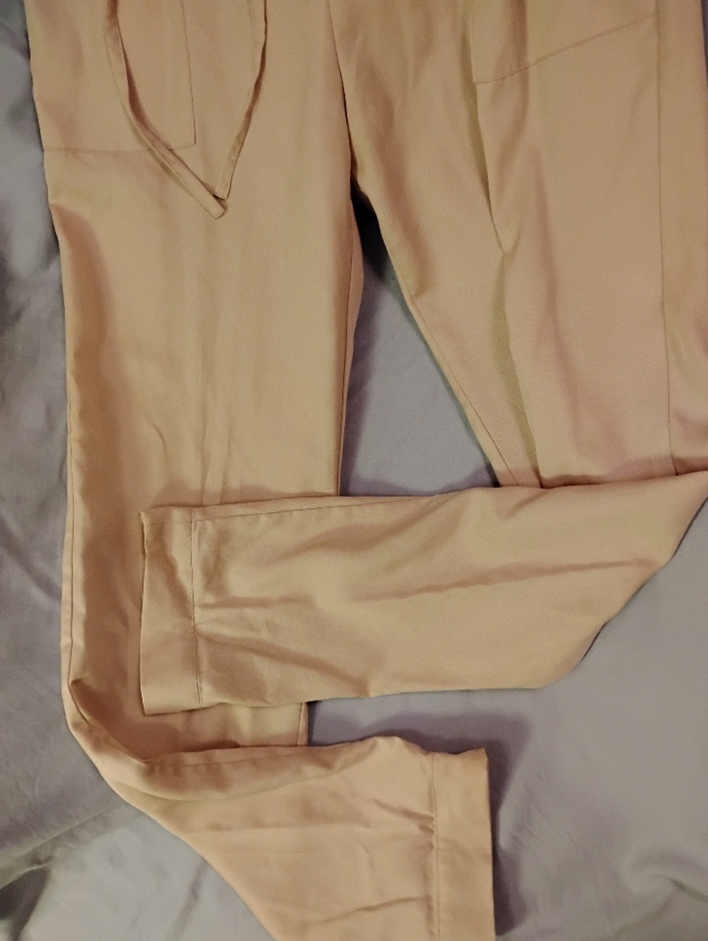 Garnet Hill Paperbag Adjustable Waist Tan Beige Lightweight Pants Size M - Picture 13 of 14